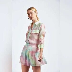 THE SHIRT Rochelle Behrens Pastel Cloud Mini Skirt Size XS